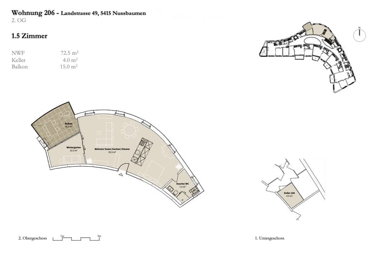 1.5-Zimmer-Neubau-Wohnung (Loft) mit Balkon in Nussbaumen AG (5)