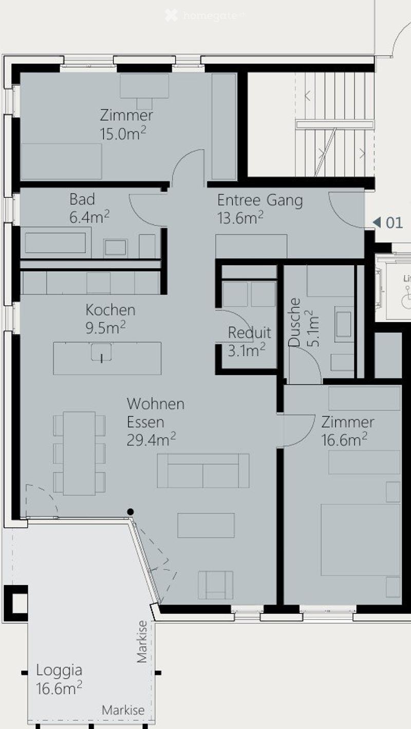 Gehobene 3.5-Zimmer-Neubauwohnung im EG mit grossem Garten (5)