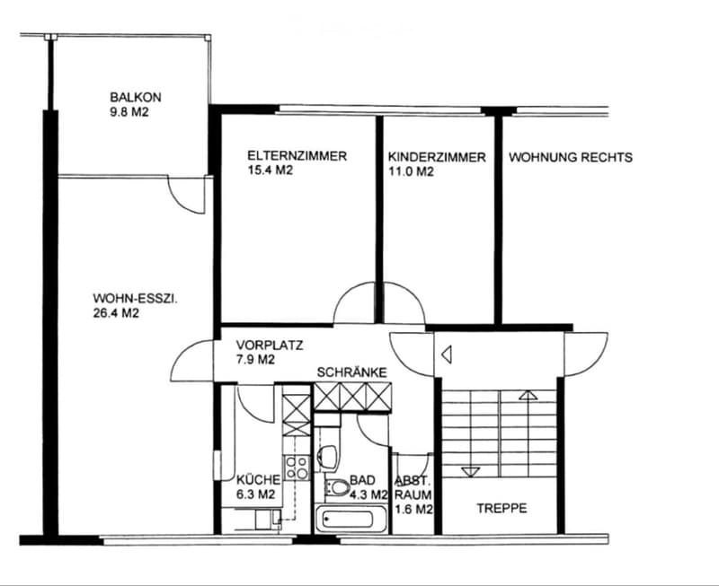 Schöne 3.5 Zimmer-Wohnung in Zürich zu vermieten (5)