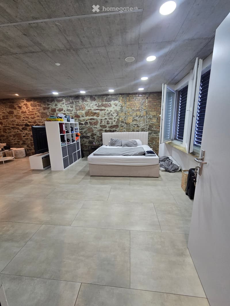 Moderne 1.5-Zimmer-Loft mit Natursteinwänden & Kochinsel (3)