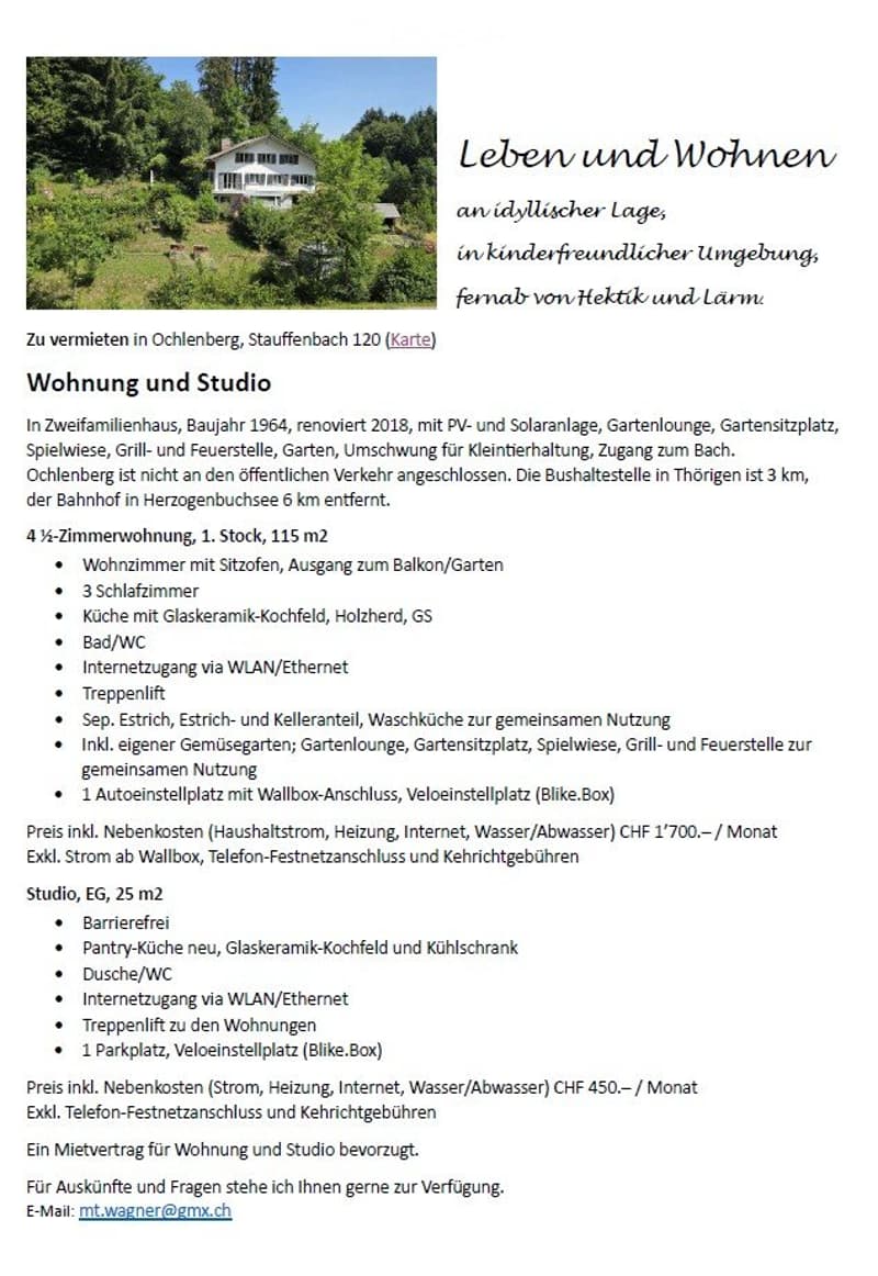 4.5-Zimmer-Wohnung und separates Studio in Zweifamilienhaus (2)