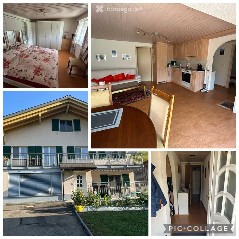 Heimelige und sonnige 2-Zimmer-Wohnung, Parterre, Unteriberg (1)