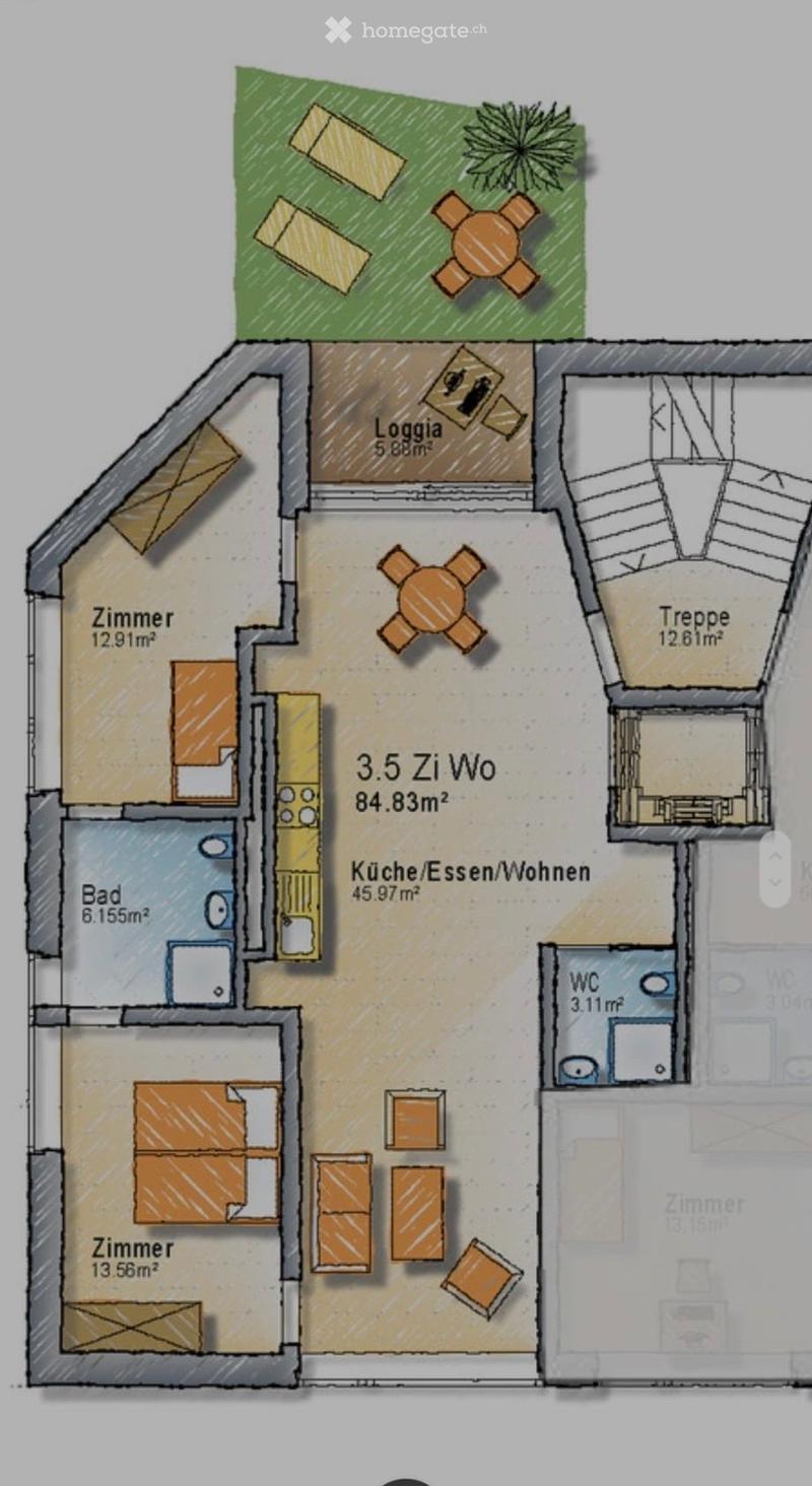 Vollständig möblierte 3.5-Zimmerwohnung im Kreis 7, Zürich (2)