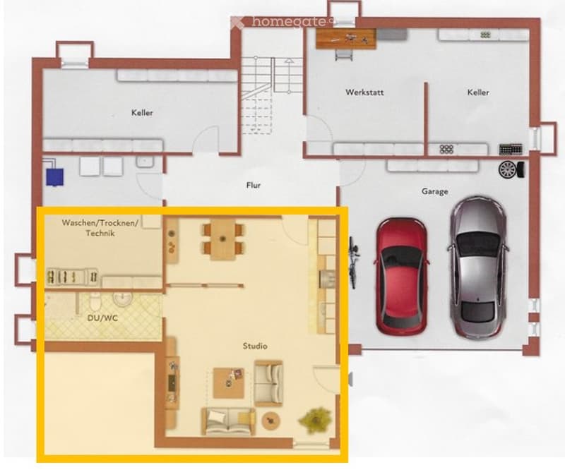 Einliegerwohnung (Studio) in Einfamilienhaus zu vermieten (4)