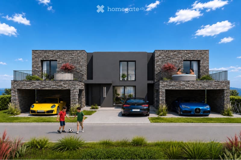 Progetto di case moderne 4.5 locali con giardino e garage (1)
