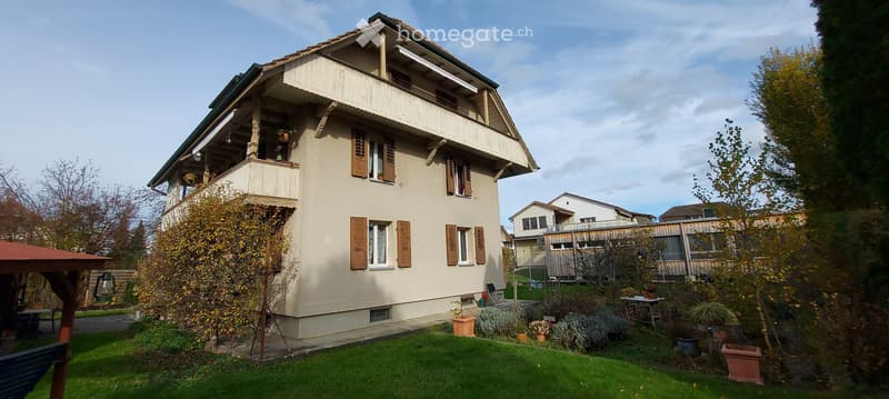 Dachwohnung 3.5 Zi, neu renoviert. Laube, Sitzplatz, Garten (1)