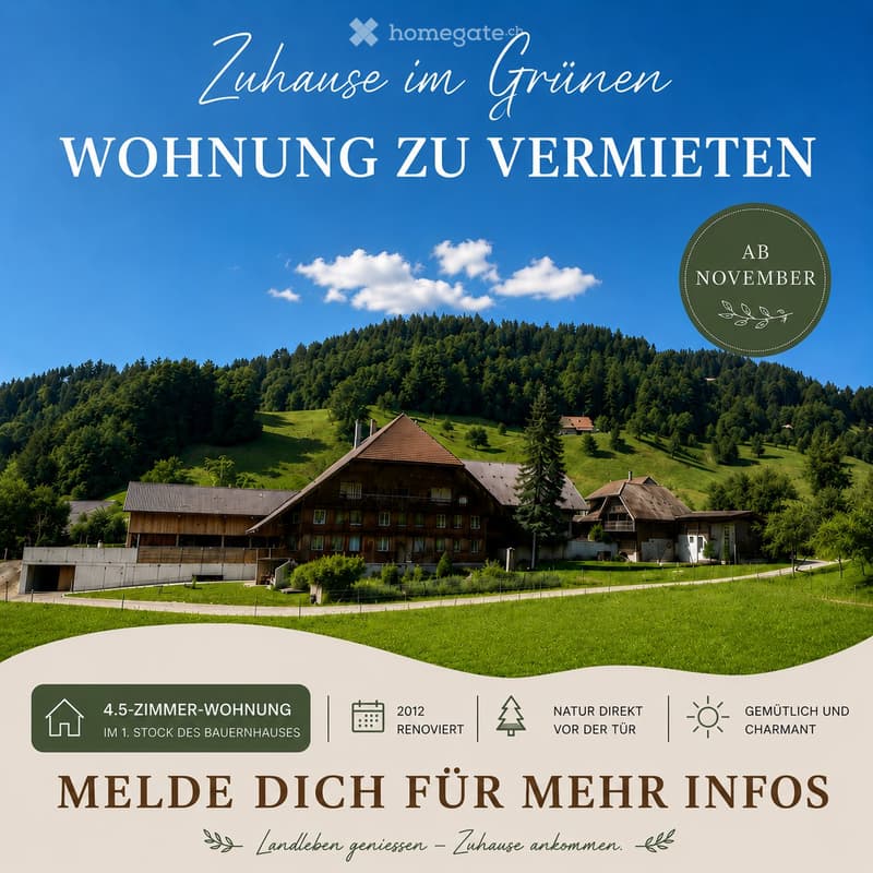 4.5-Zimmer-Wohnung auf Bauernhof zu vermieten (1)