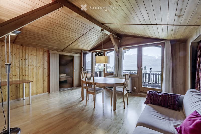 Gemütliche Dachwohnung, Sicht auf Thunersee und Berner Alpen (2)