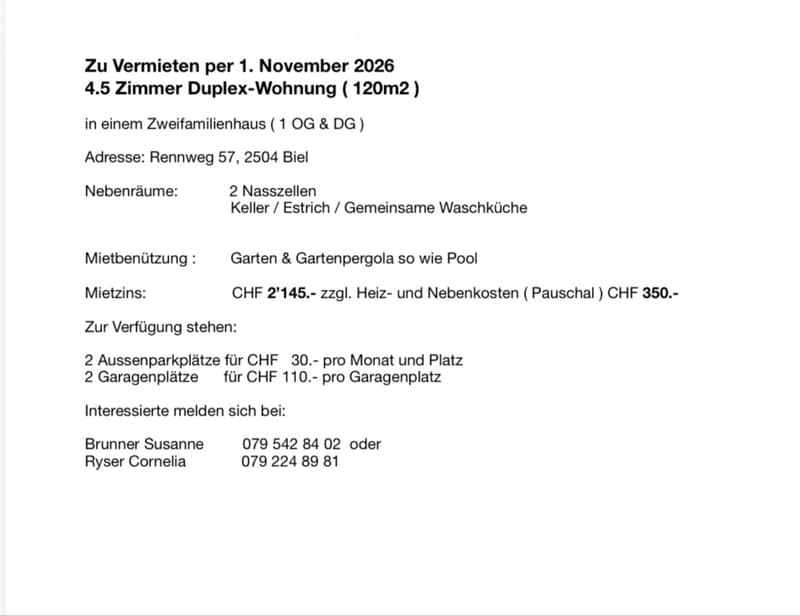 Zu Vermieten per 1.Nov. 2026 (2)