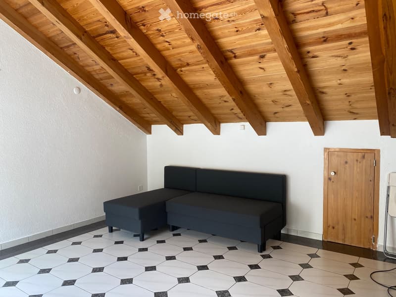 Möblierte Dachwohnung mit sonnigem Balkon und Sichtbalken (4)