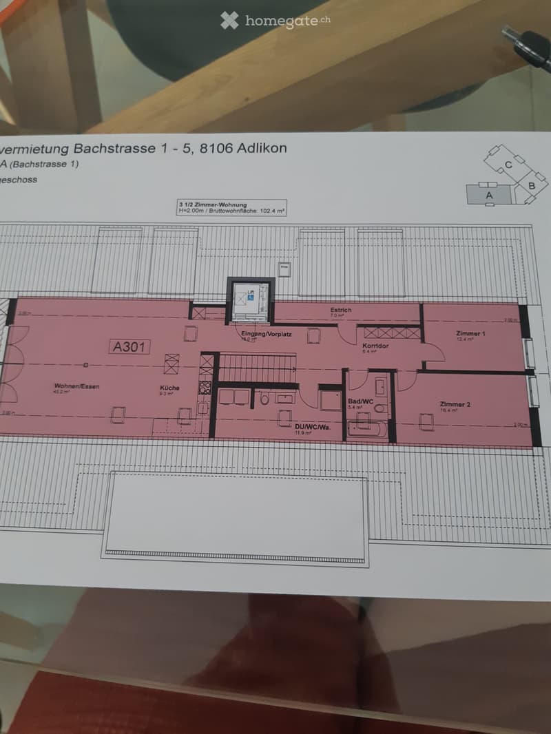 Ab 16. Okober 2026 3,5 Zimmer Dachwohnung mit direktem Lift (1)