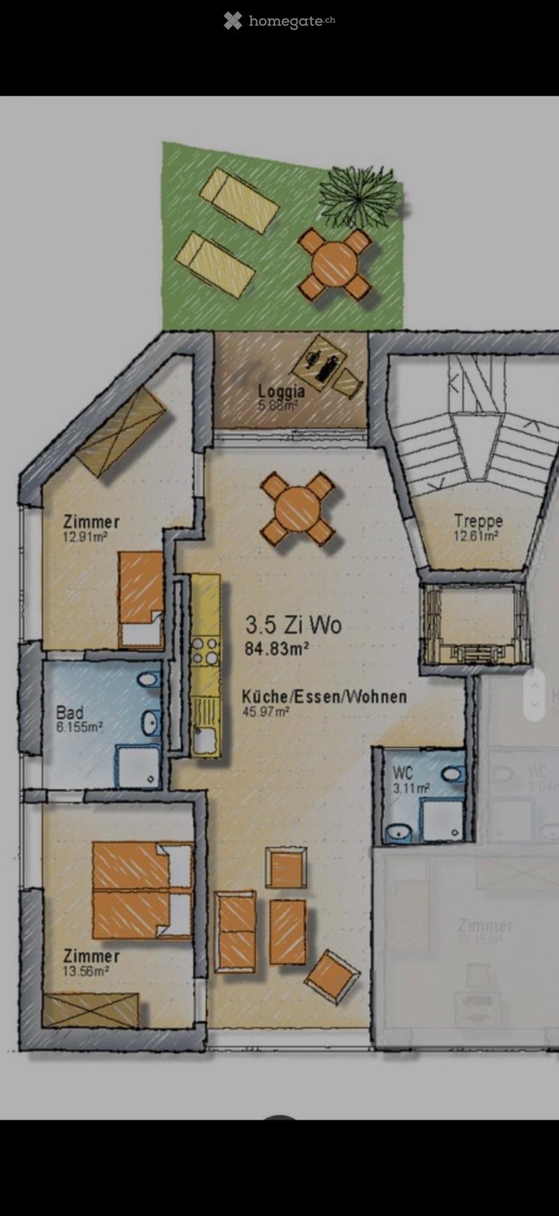 Untervermietung 3.5-Zimmerwohnung im Kreis 7, Zürich (1)