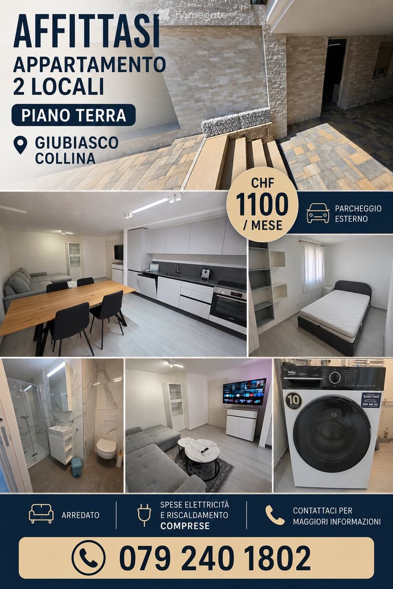 AFFITTASI APPARTAMENTO 2 LOCALI GIUBIASCO COLLINA (1)