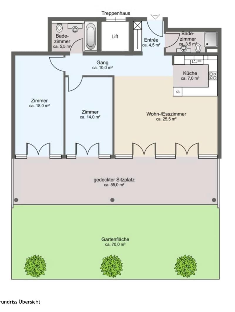 Helle Gartenwohnung mit und viel Privatsphäre (3)
