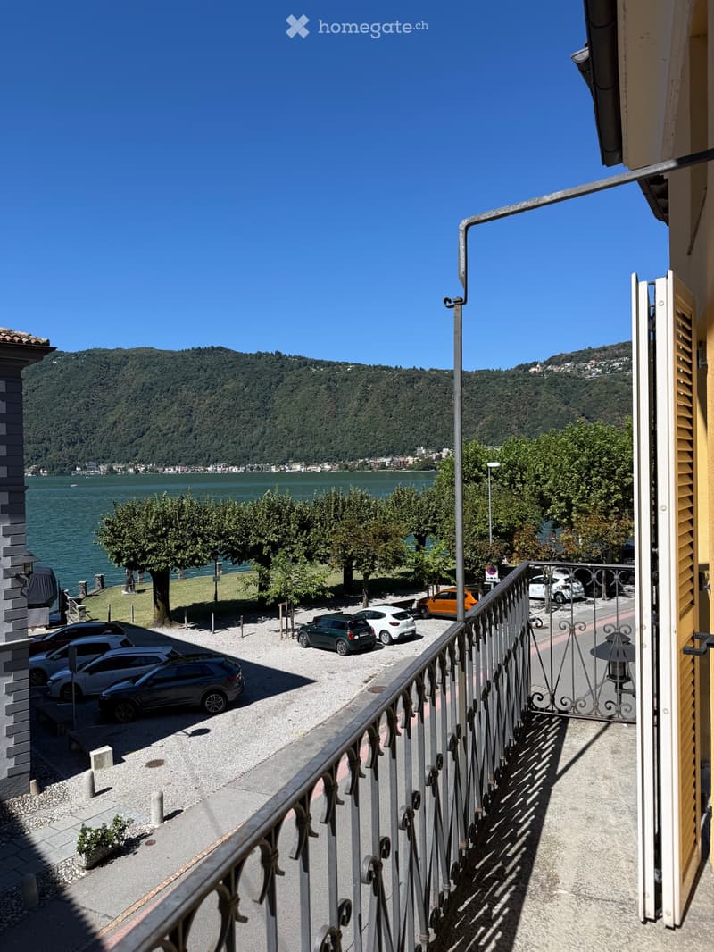 2.5 locali con balcone e vista lago nel cuore di Bissone (1)
