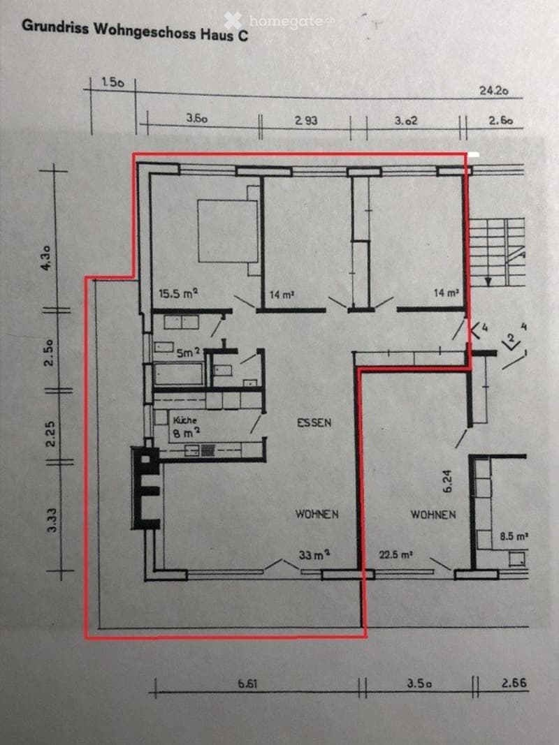 4.5 Zimmerwohnung, 100 m2, 8967 Widen, oberster Stock (1)