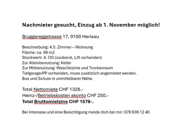 schöne 4.5 Zimmer Wohnung an ruhiger Lage (5)
