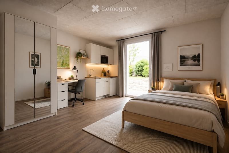 1 Zimmer Wohnung bei Biel | 100 m² Gemeinschaft & Garten (1)