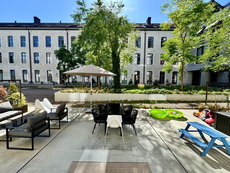 Möbliertes Industrieloft 112m2, 59m2 Terrasse, Mels (12 Mt.) (5)