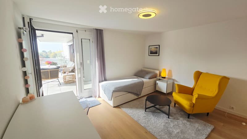 Helles, möbliertes Zimmer mit direktem Zugang zur Terrasse (1)