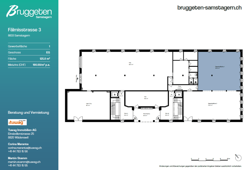 Neu erstellte Überbauung "Bruggeten": Herausragende Gewerbe- oder Bürofläche von 170 m2 (2)