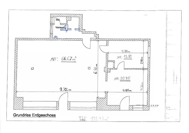 Living room, Kitchen, Dining room, 3 Bedrooms, 2 Bathrooms