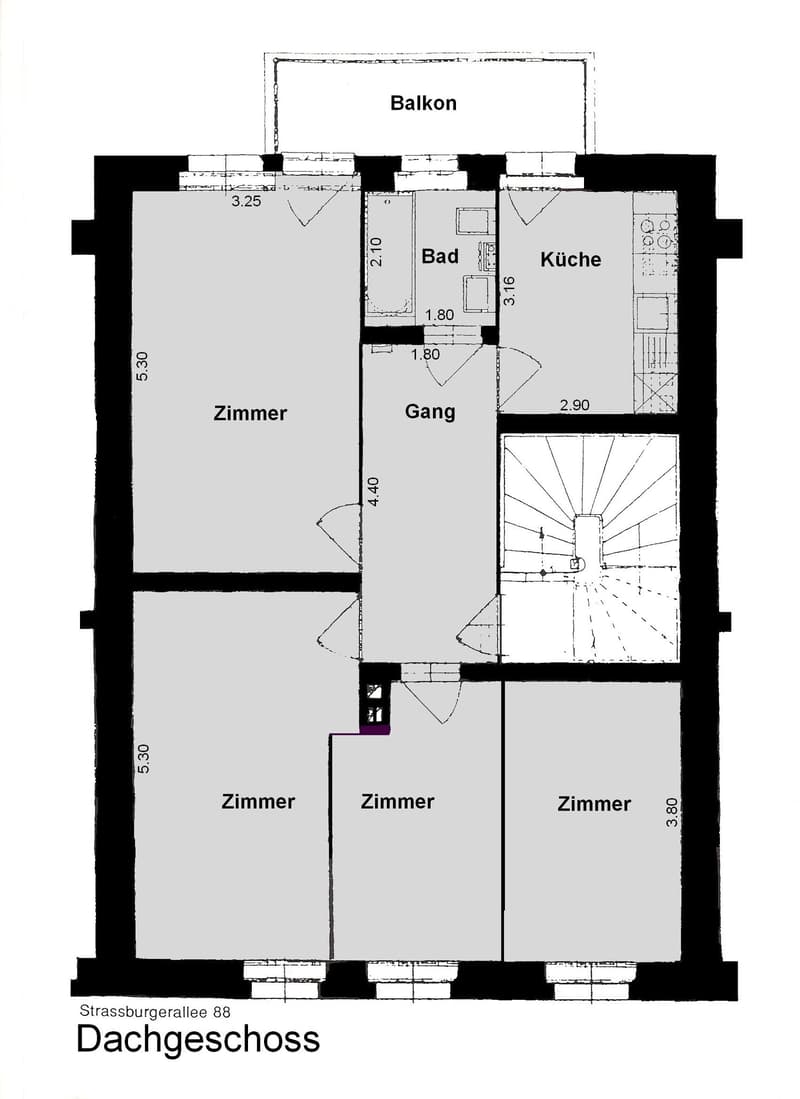Schöne 3-Zimmer Altbauwohnung mit Balkon und Mansarde (10)