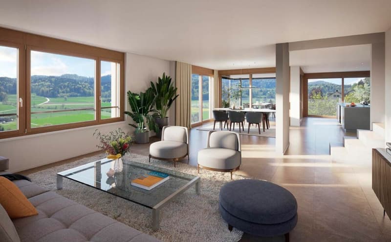 Traumhafte Fernsicht auf Alpstein mit Säntis und Churfirsten - 5.5-Zi.-Terrassenhaus (5)