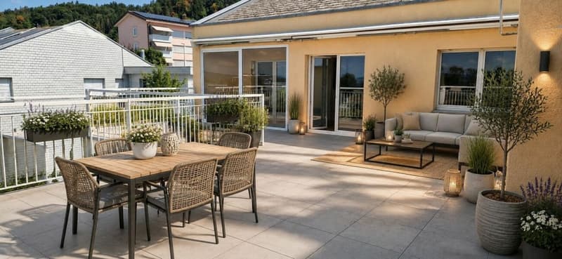 Traumhafte Attika-Wohnung (Maisonette) mit grosser Terrasse+Balkon und Abendsonne (9)
