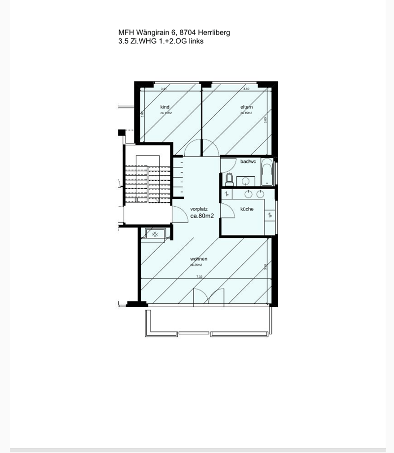 main floor has living room, kitchen, dining room, 2 bedrooms, 1 bathroom, balcony, storage