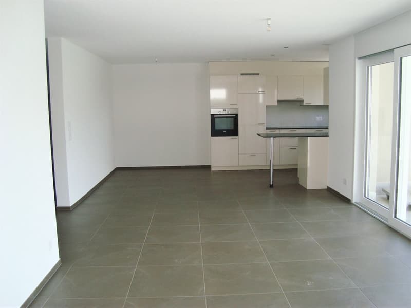 Küche mit Wohnzimmer