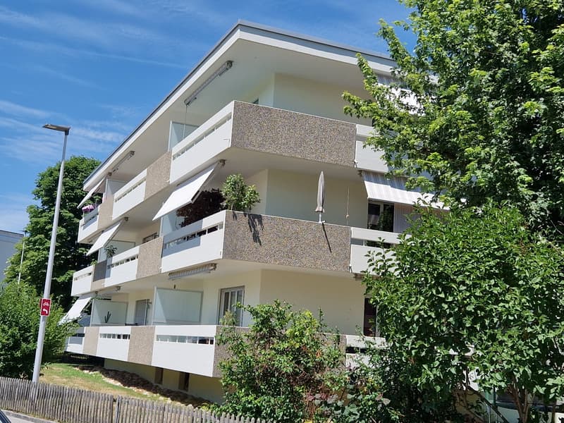 Gemütliche und helle 3 1/2-Zimmerwohnung im Hochparterre mit grossem Eckbalkon (1)