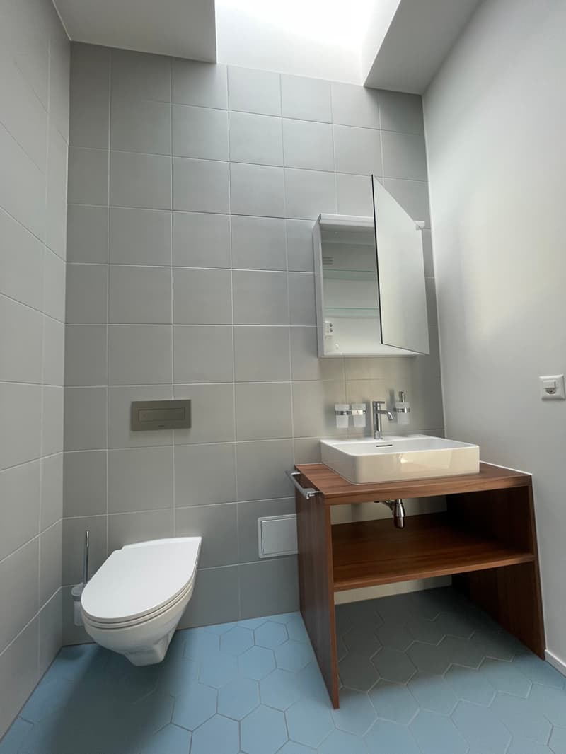 Badezimmer mit Dachfenster auf der 2. Wohnebene