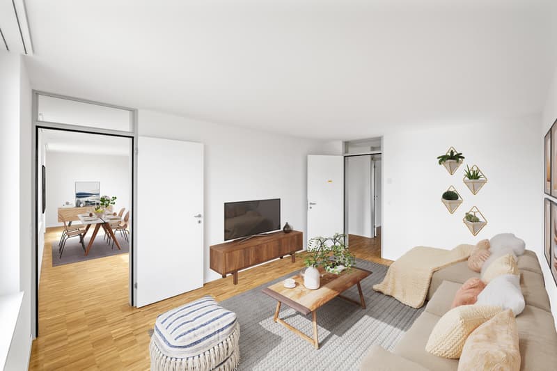 Wohnzimmer möbliert