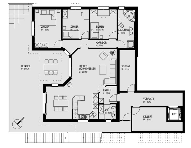 4.5 Zimmer Wohnung mit phantastischer Terrasse und Weitsicht (11)