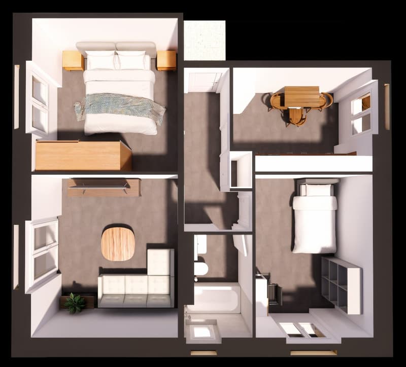 Kürzlich sanierte, moderne 3 Zimmer Wohnung mit Balkon – sofort verfügbar! (9)
