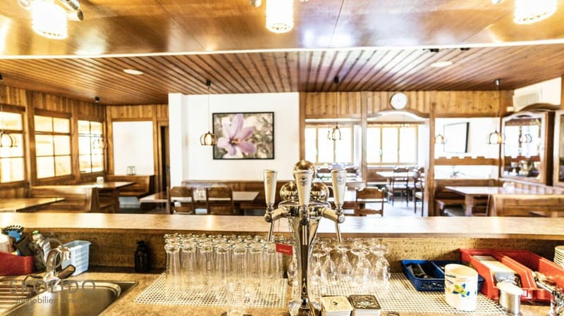 Village shop, large restaurant with terrace, duplex apartment, garages, and building land in the heart of Mund (5)