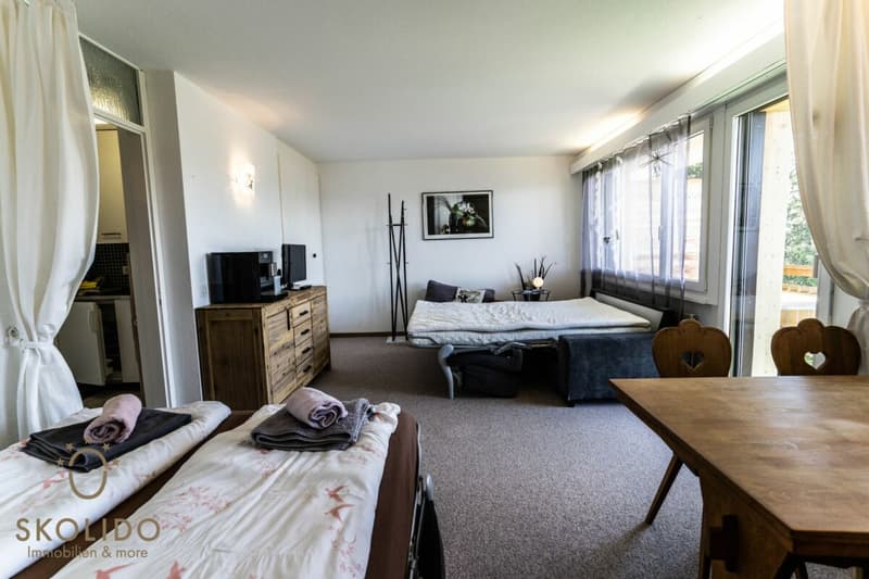 Grosses Studio-Apartment mit unverbaubarem Weitblick in der Aletscharena (6)