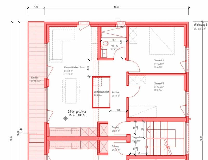 Moderne 3.5 Zimmer-Neubauwohnung mit schönem Balkon (1)