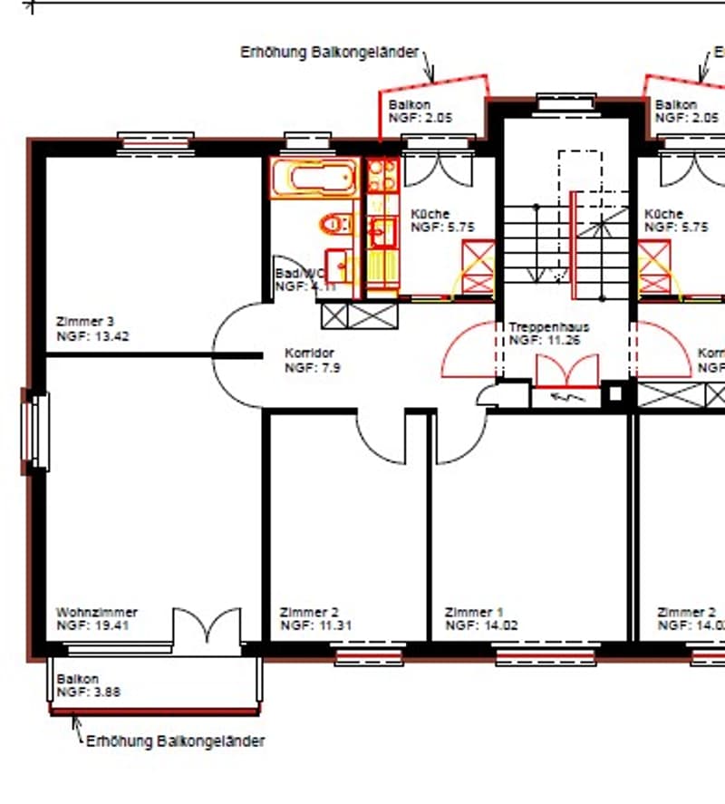 4 bedrooms, 2 bathrooms, terrace, kitchen, living room