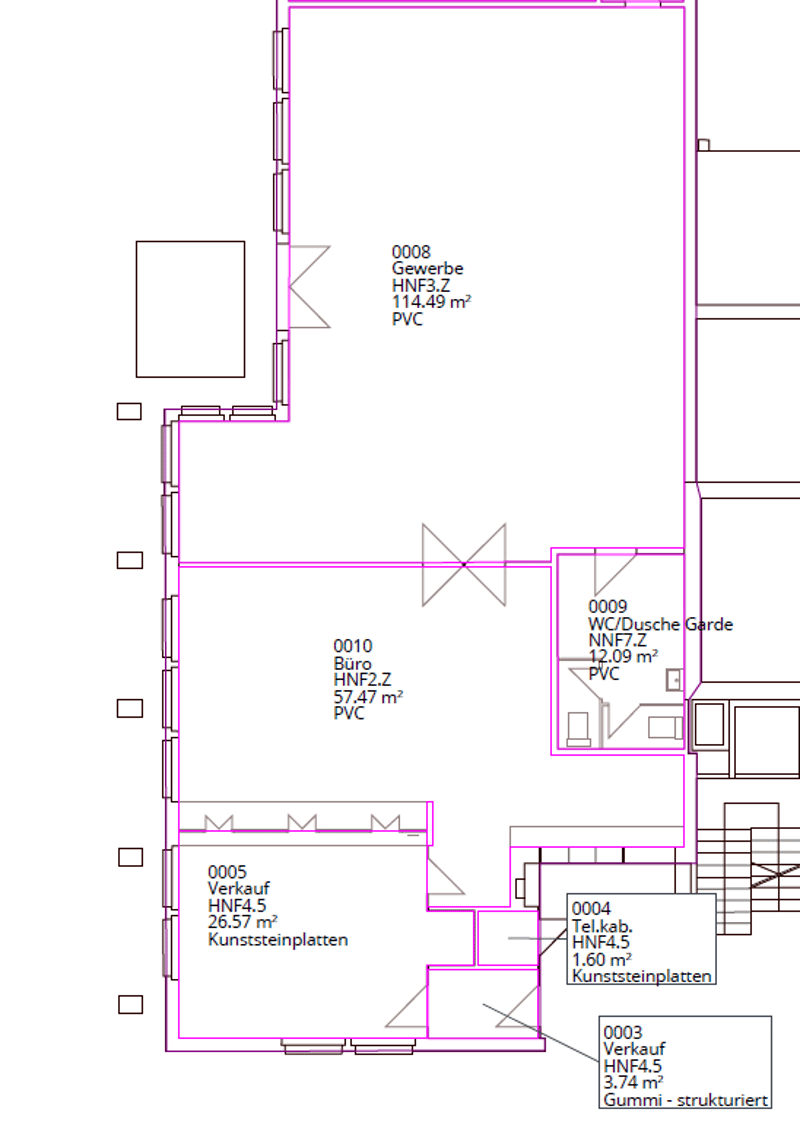 Living room, kitchen, 3 bedrooms, 2 bathrooms, balcony, WC/Dusche Garde, Büro