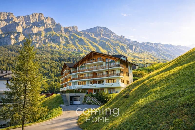 Appartamento di 3,5 locali completamente ristrutturato a Leukerbad - appartamento al piano terra soleggiato con panorama montano (2)