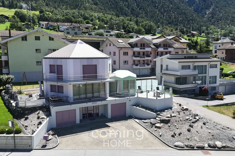 Der Bergkristall von Glis - einzigartiges Architektenhaus mit Panoramasicht (1)