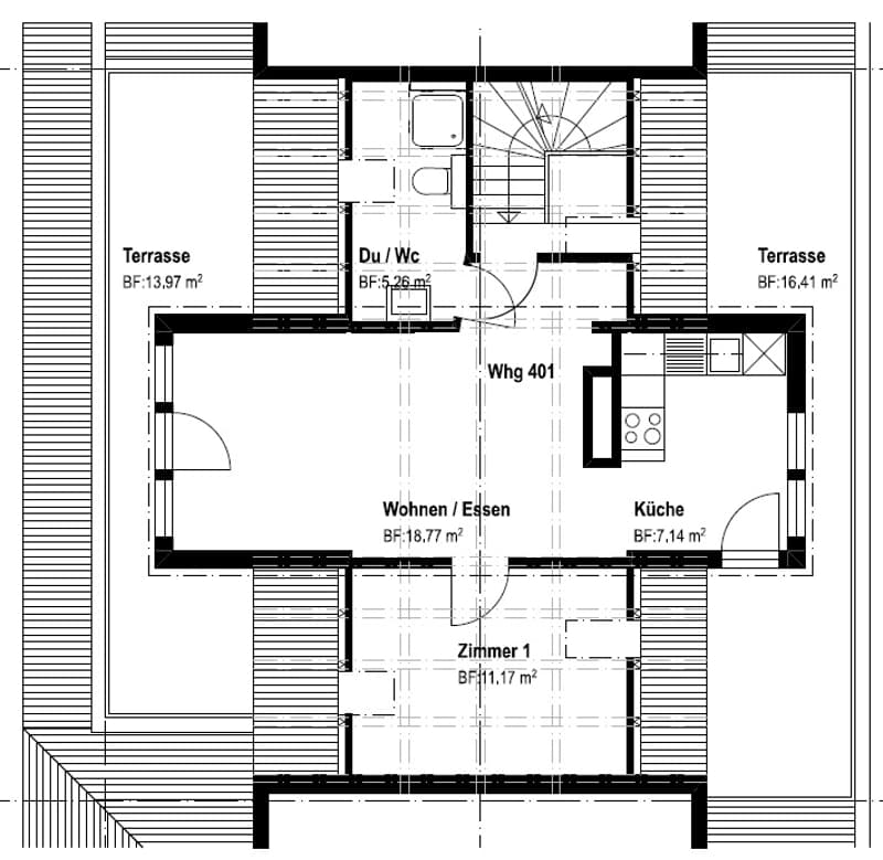 WG-Zimmer mit privater Terrasse im Dachgeschoss (8)