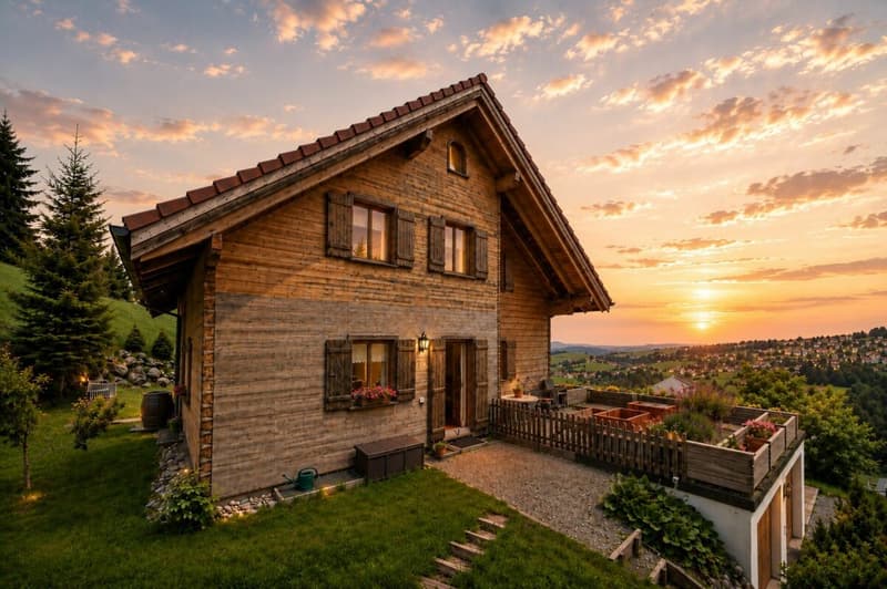 Einzigartiges Vollholzhaus aus Mondholz - gesund wohnen mit Bergsicht und vielseitigen Nutzungsmöglichkeiten (1)
