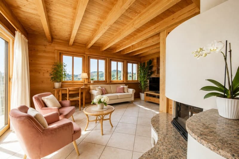 Einzigartiges Vollholzhaus aus Mondholz - gesund wohnen mit Bergsicht und vielseitigen Nutzungsmöglichkeiten (8)
