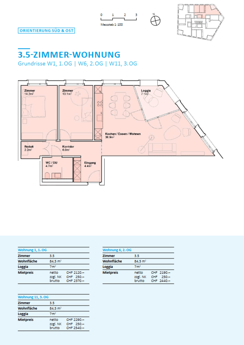 Moderne 3-Zimmer-Neubauwohnung mit Balkon in Arlesheim (2)
