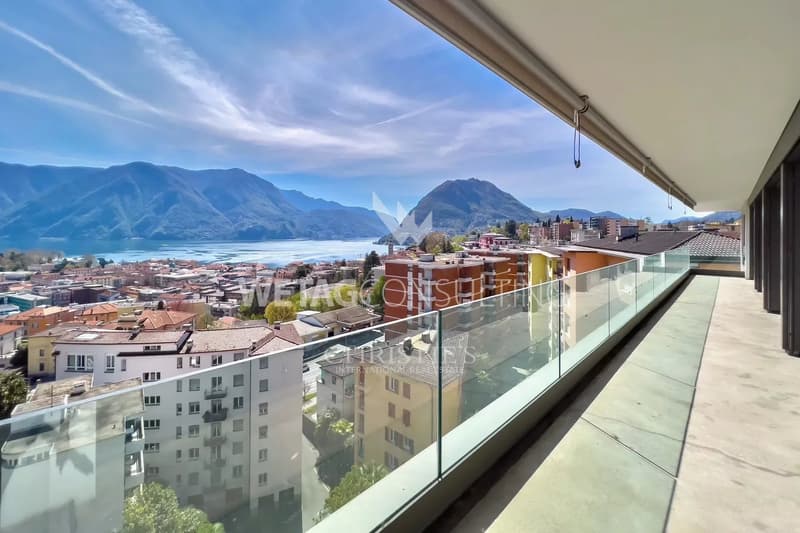 Lugano: Duplex-Penthouse-Wohnung mit grosser Dachterrasse zu verkaufen mit 1120° Blick auf den See & die Stadt (1)