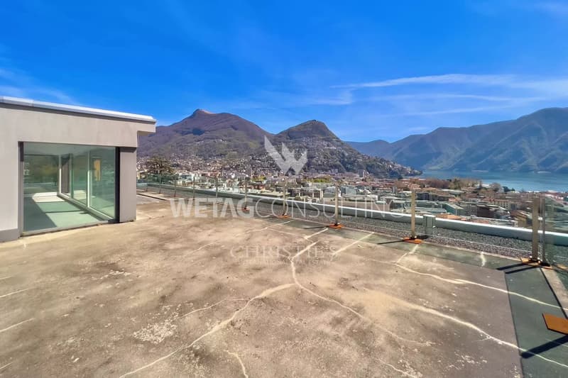 Lugano: Duplex-Penthouse-Wohnung mit grosser Dachterrasse zu verkaufen mit 160° Blick auf den See & die Stadt (11)