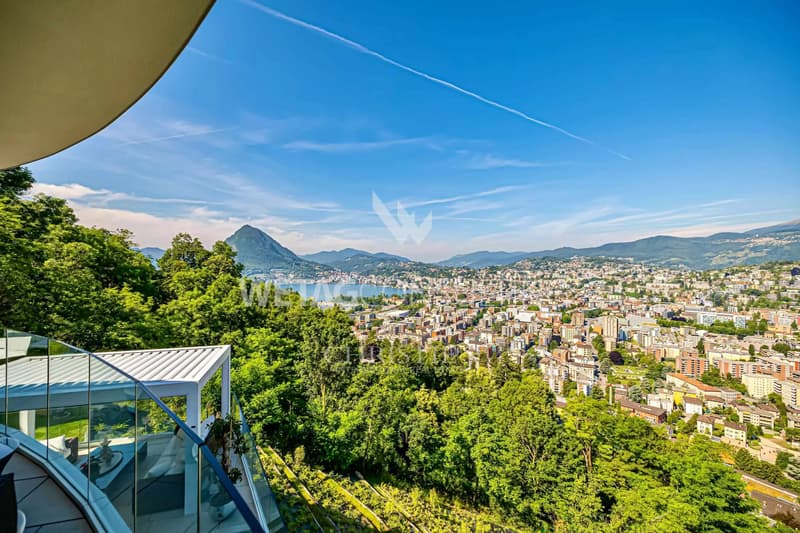 In Lugano-Viganello zu verkaufen: Moderne Villa mit bezaubernder Aussicht auf den Luganersee & Pool (2)